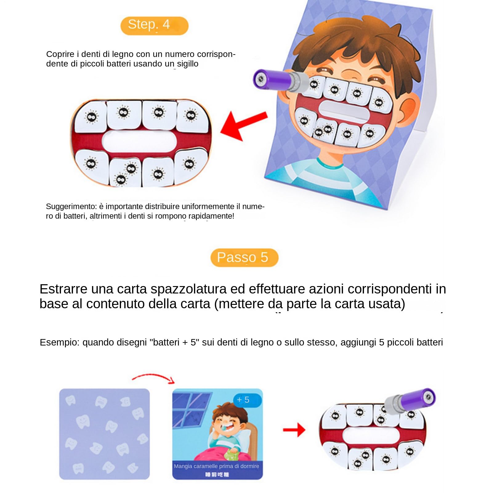 Set per l'apprendimento dentale: divertenti carte per la cura dei denti, interattivo per l'igiene, allenatore per la spazzolatura dei bambini, attività per un sorriso sano | Pacchetto educativo