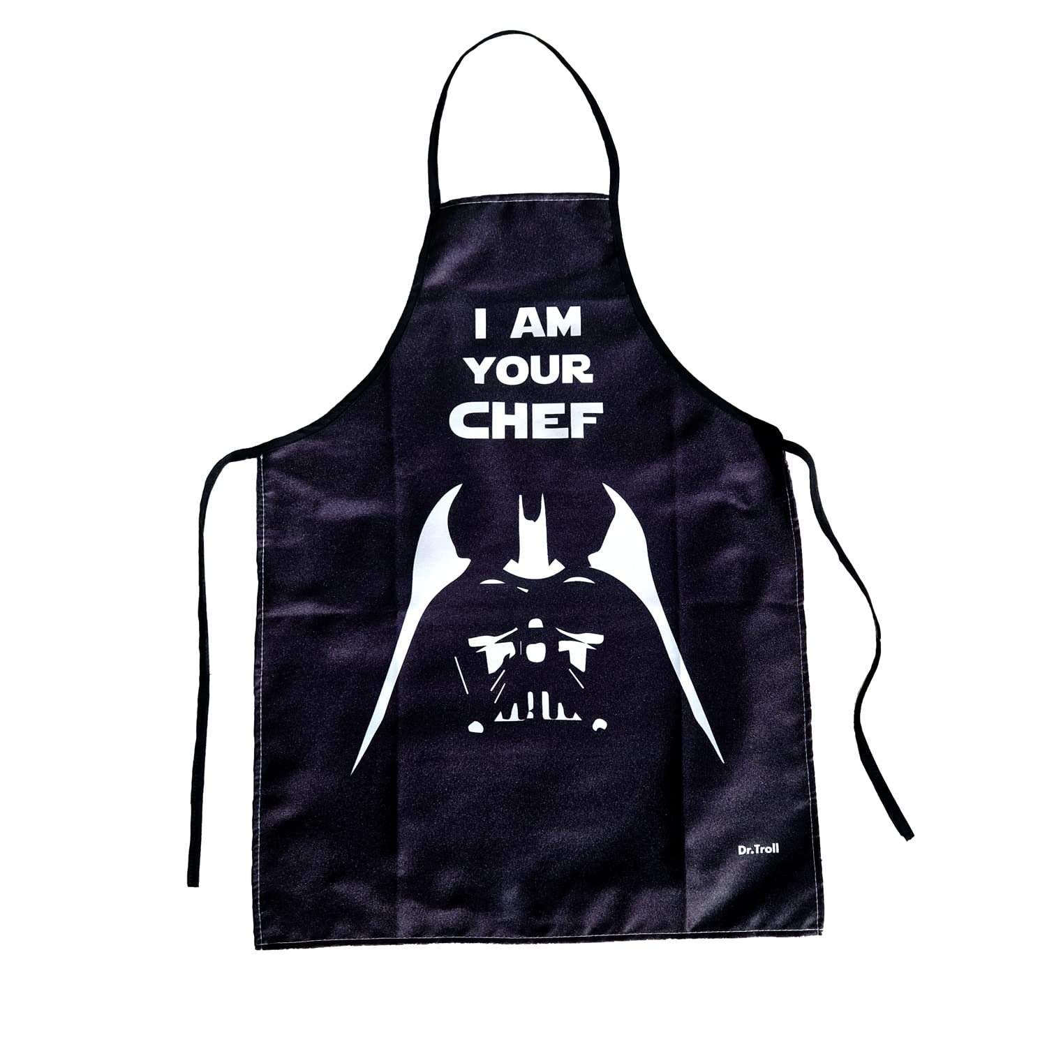 Delantal Fan Art Vader y la Frase I Am Your Chef, Color Blanco y Negro