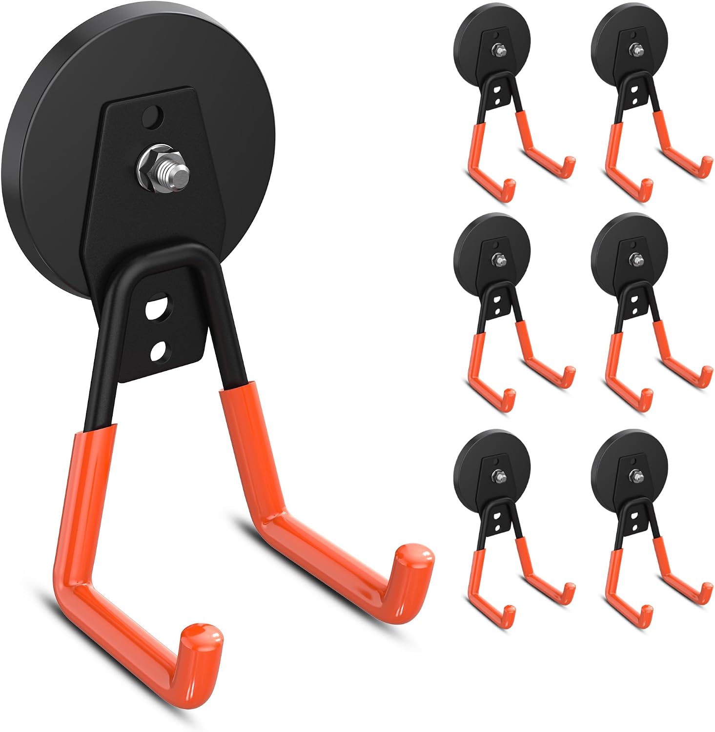 Magnetic Hooks Heavy Duty, Large Strong Magnet Hooks (3.5in Magnetic J Hooks-Black-2Pcs)
