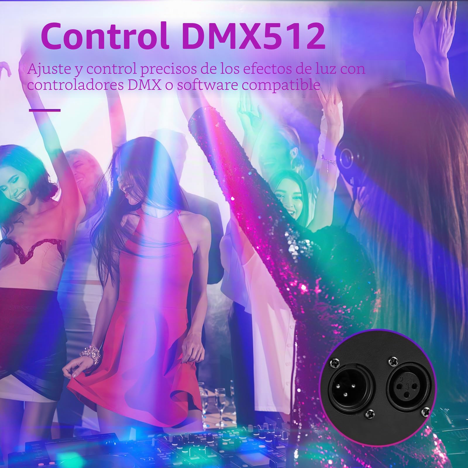 Luz discoteca, T115 luz para fiestas, con luz led RGB, proyector de DJ, control musical, luces DMX, para KTV, reuniones de familia, bodas, cumpleaños, Halloween