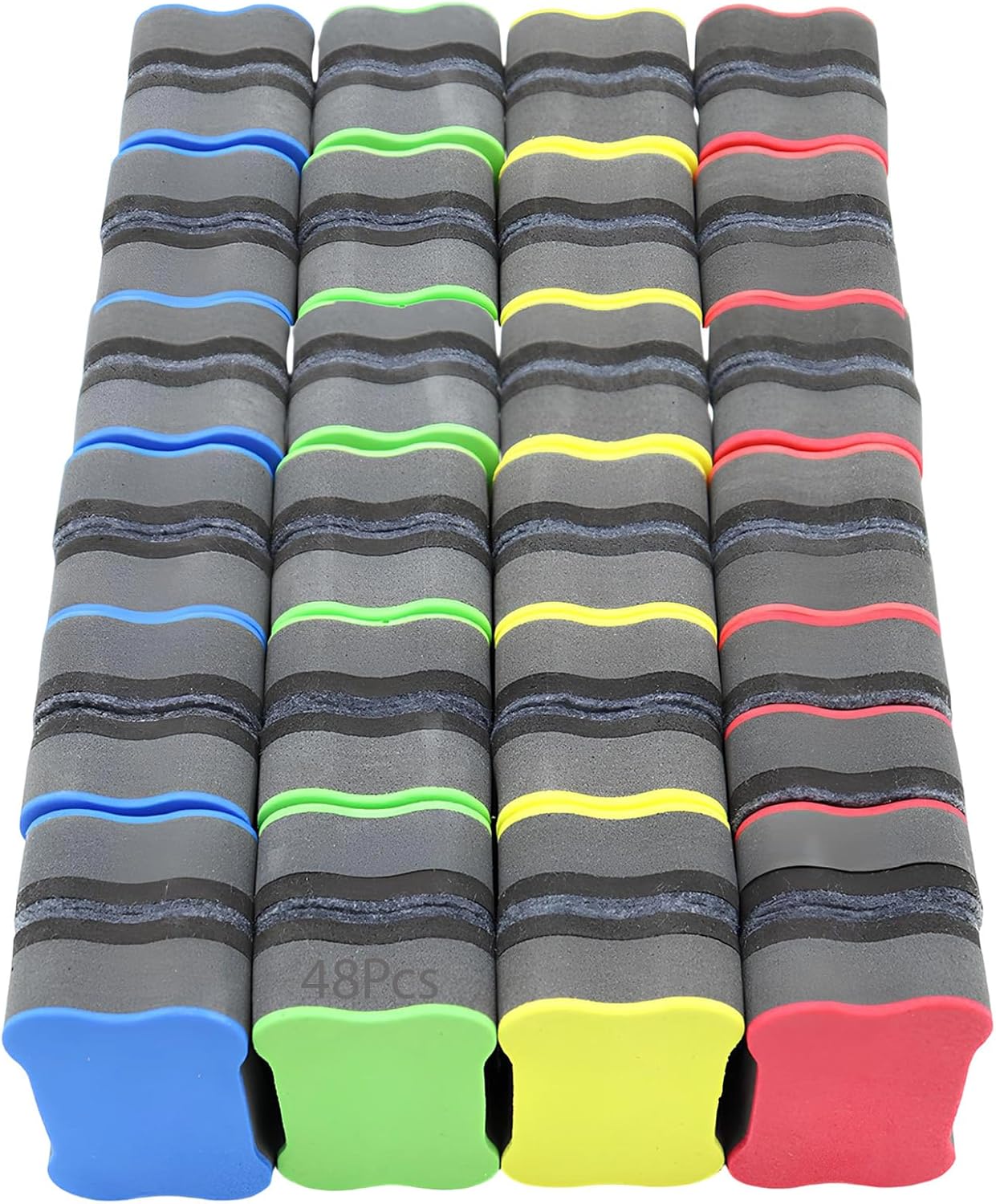 48 Pcs Whiteboard Erasers, Bone Shaped, With Strong Attachment Force, Washable Dry Erasers For Chalkboard, Whiteboard, Home, Office, School