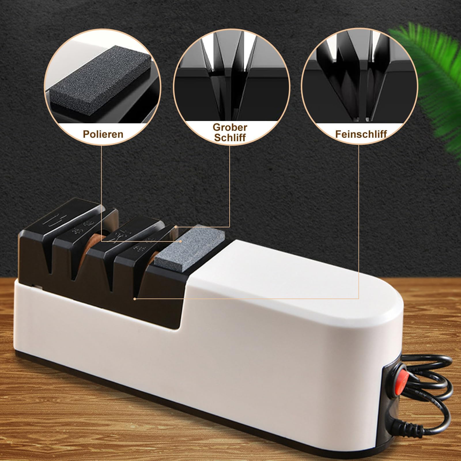 Affilacoltelli Elettrici 3 in 1 Affilacoltelli Elettrici Professionali Diamanti, Affila Coltello Elettrico Multifunzione Per Cucina, Affilatura Veloce e Sicuro, Facile Da Usare