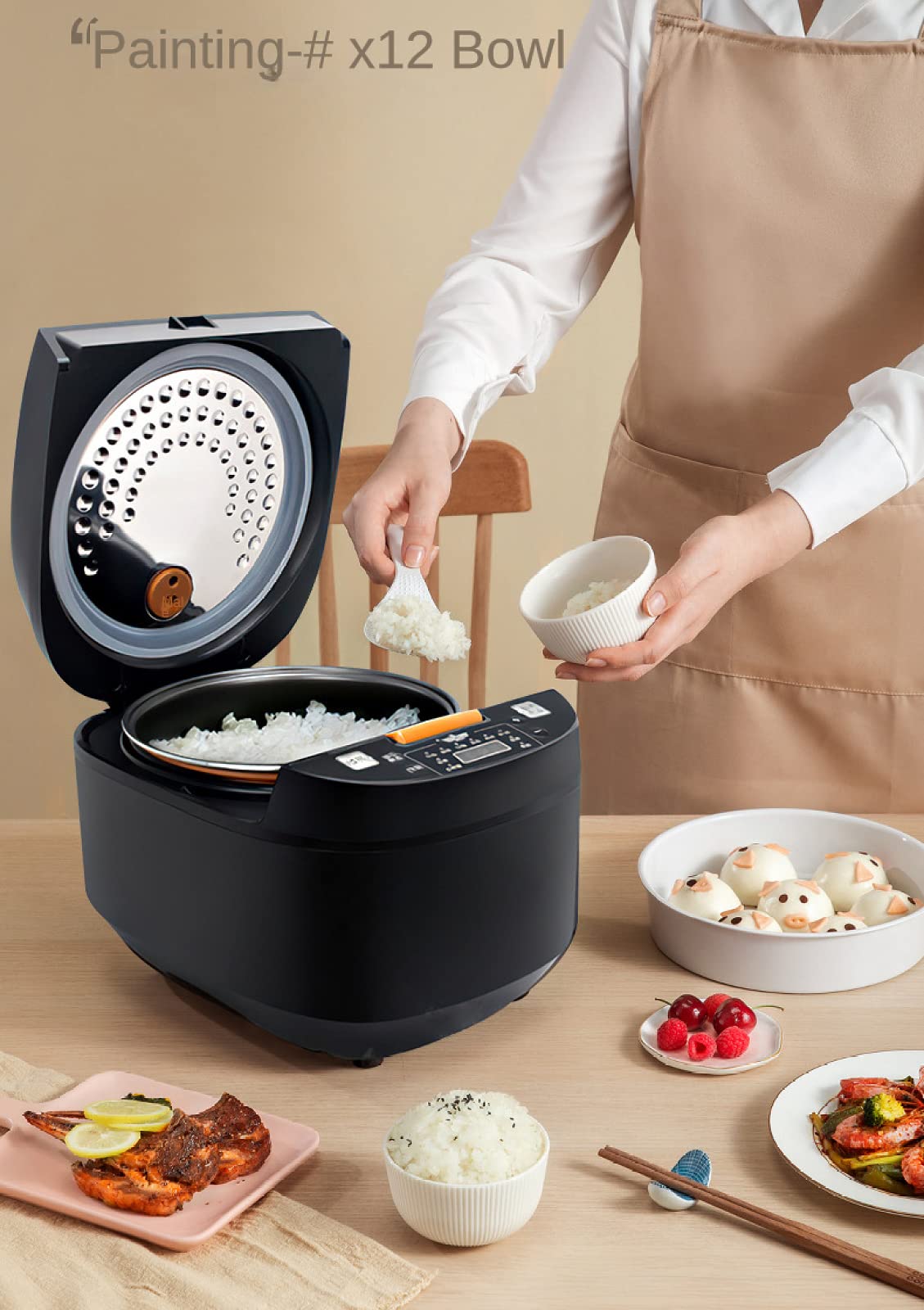 Olla arrocera 8 Tazas sin cocer, 5L arrocera, arrocera portátil para 2-10 Personas, arrocera, multicocina para arroz Integral, arroz Blanco, quinua
