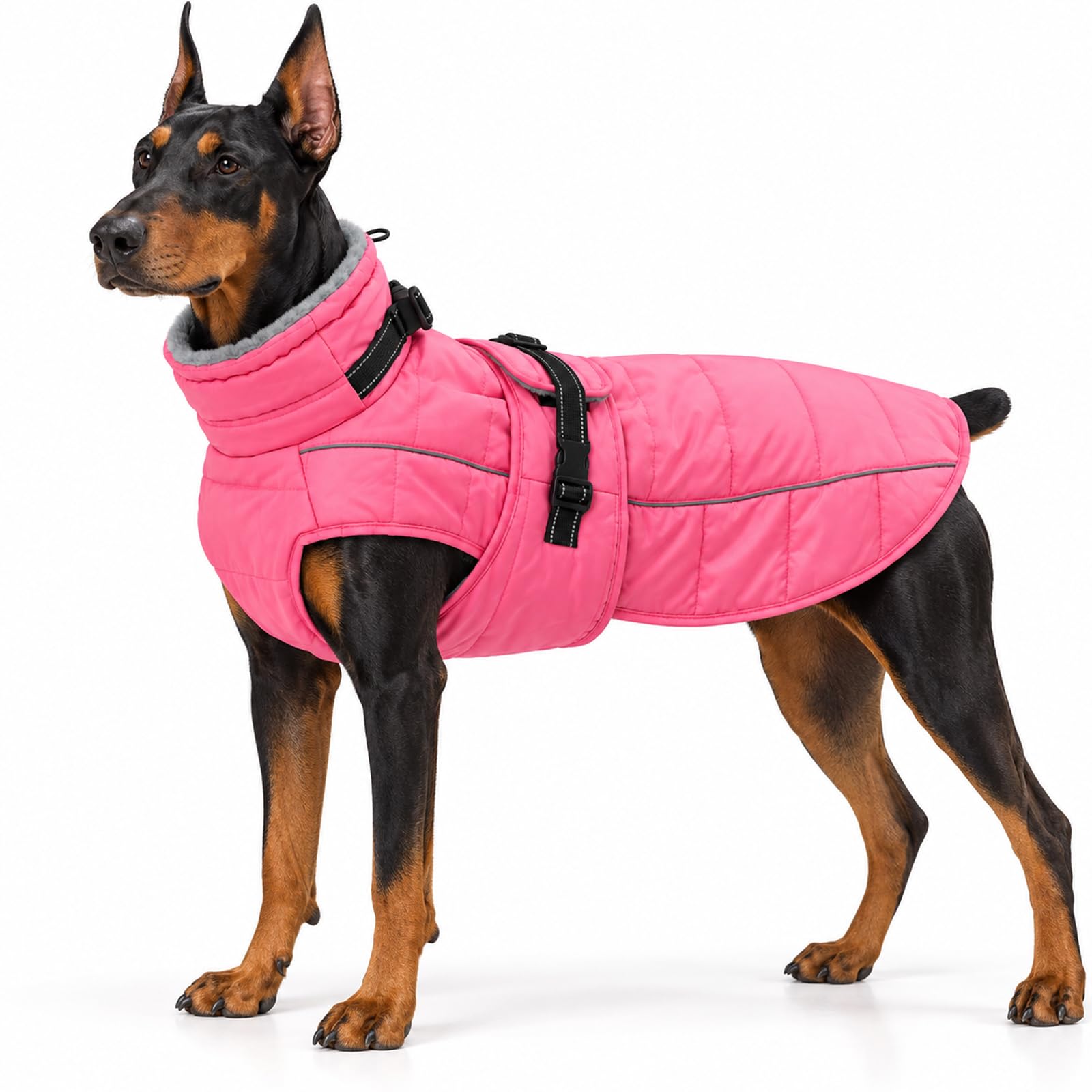 Dog Winter Coat,Geyecete waterproof dog coat with Reflective Trim