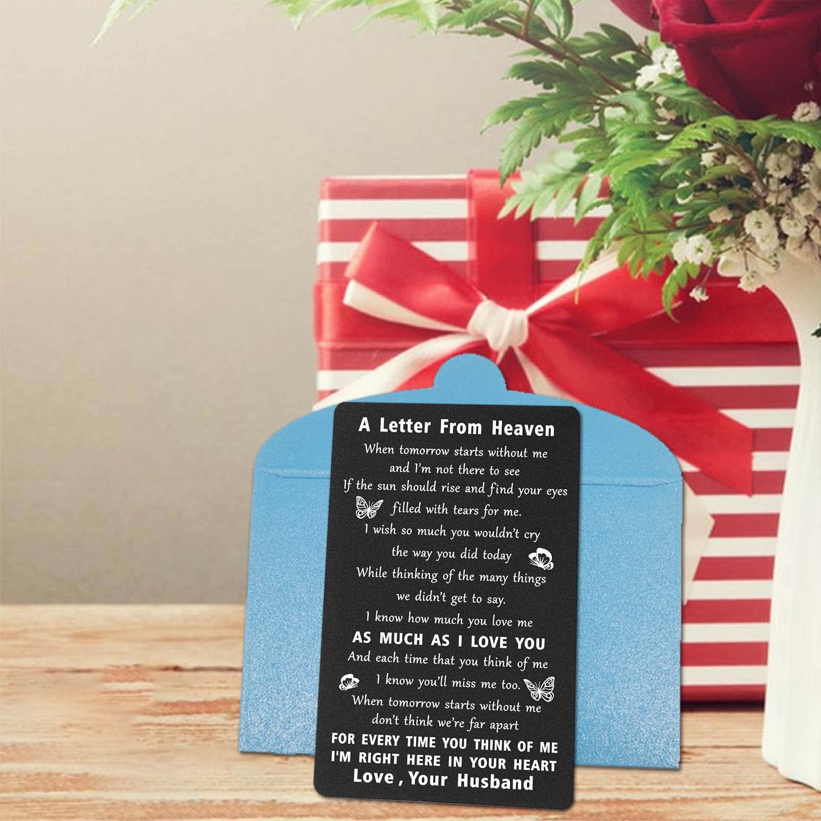 Regalo Di Condoglianze A Letter From Heaven – Cuore In Acrilico Con Piuma, Ricordo Per Perdita Mamma Papà Marito Figlio, Simpatia Lutto