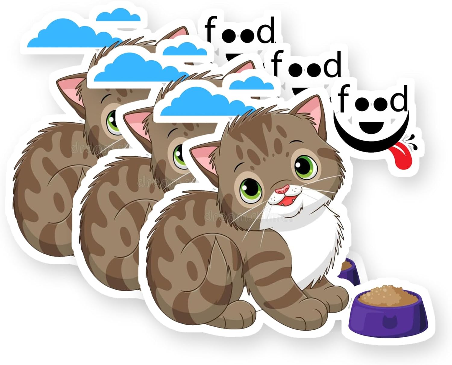 Cats Lover Pets Vinyl Stickers 3 Pack 3 Inch