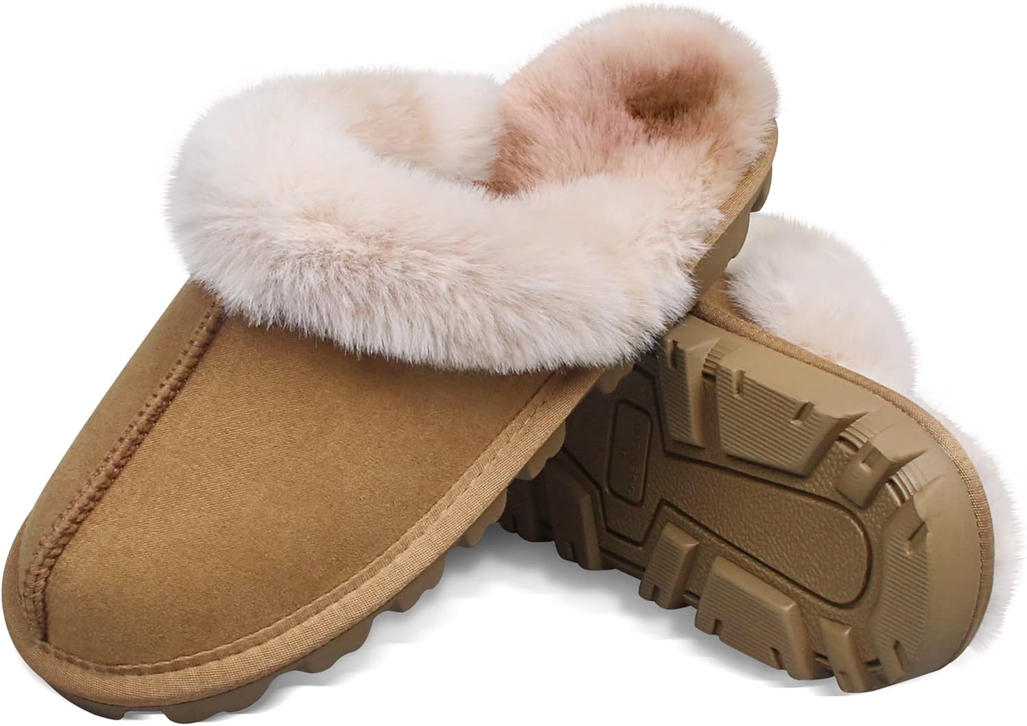 Furry scuff slippers Clearance