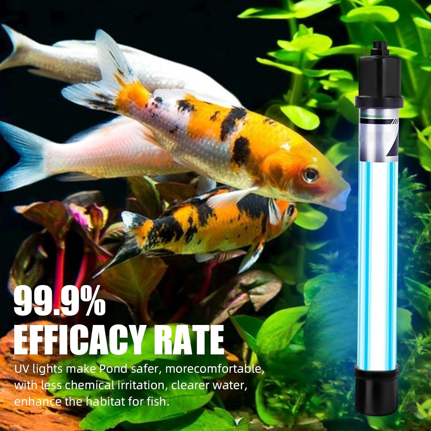 Ultraviolet Germicidal Lamp Water,Aquarium UV Light Sanitizer,30W Pond UV Light for Whole Room, 99.99% Sanitization Rate,for Koi Pond, Swimming Pool, Spa, Large Fish Tank