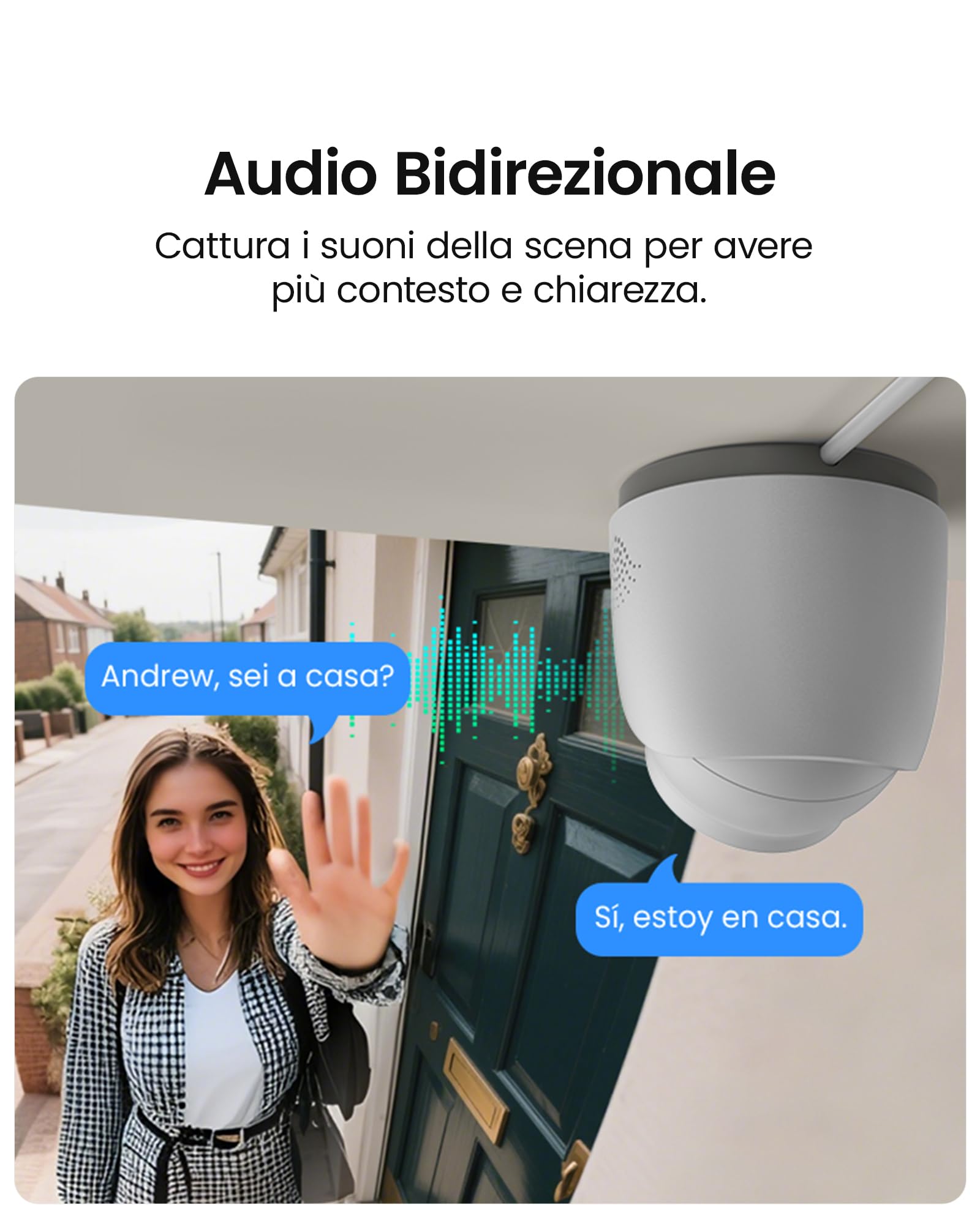 ZOSI 8MP PoE Telecamera di Sorveglianza Esterna, Rilevamento Persone/Veicoli, Visione Notturna IR 30 m, Compatibile SOLO con NVR PoE 4K della ZOSI, C220