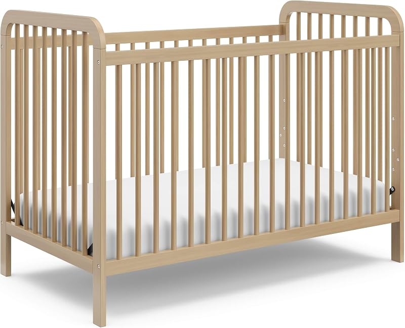 Storkcraft Pasadena 3-in-1 Convertible Crib, Driftwood | GREENGUARD Gold Certified, Solid Wood, Fits Standard Crib Mattress, Converts to Toddler Bed and Daybed, 4 Mattress Heights