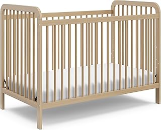 Storkcraft Pasadena Convertible Crib (Driftwood) – GREENGUARD Gold Certified, 100% Solid Wood, Fits Standard Crib Mattress, Converts to Toddler Bed and Daybed, 4 Adjustable Mattress Heights