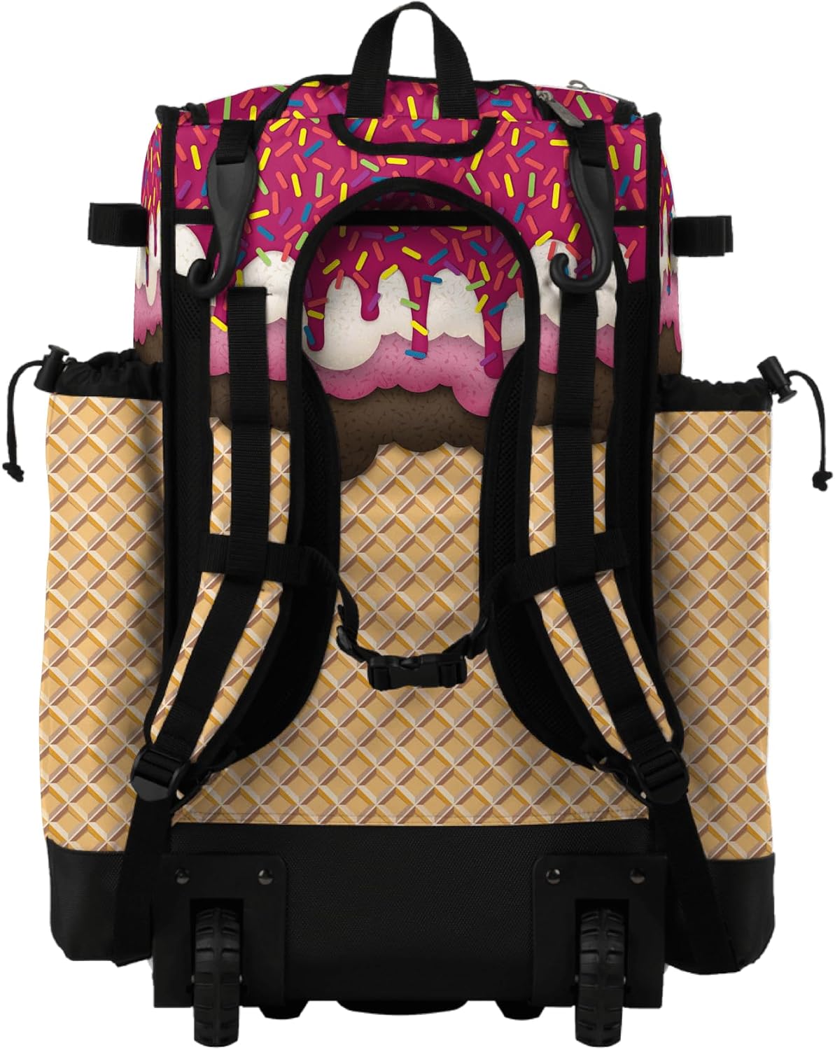 Boombah Superpack Hybrid Rolling Bat Bag - Wheeled & Backpack Version - Ice Cream Neapolitan Multi