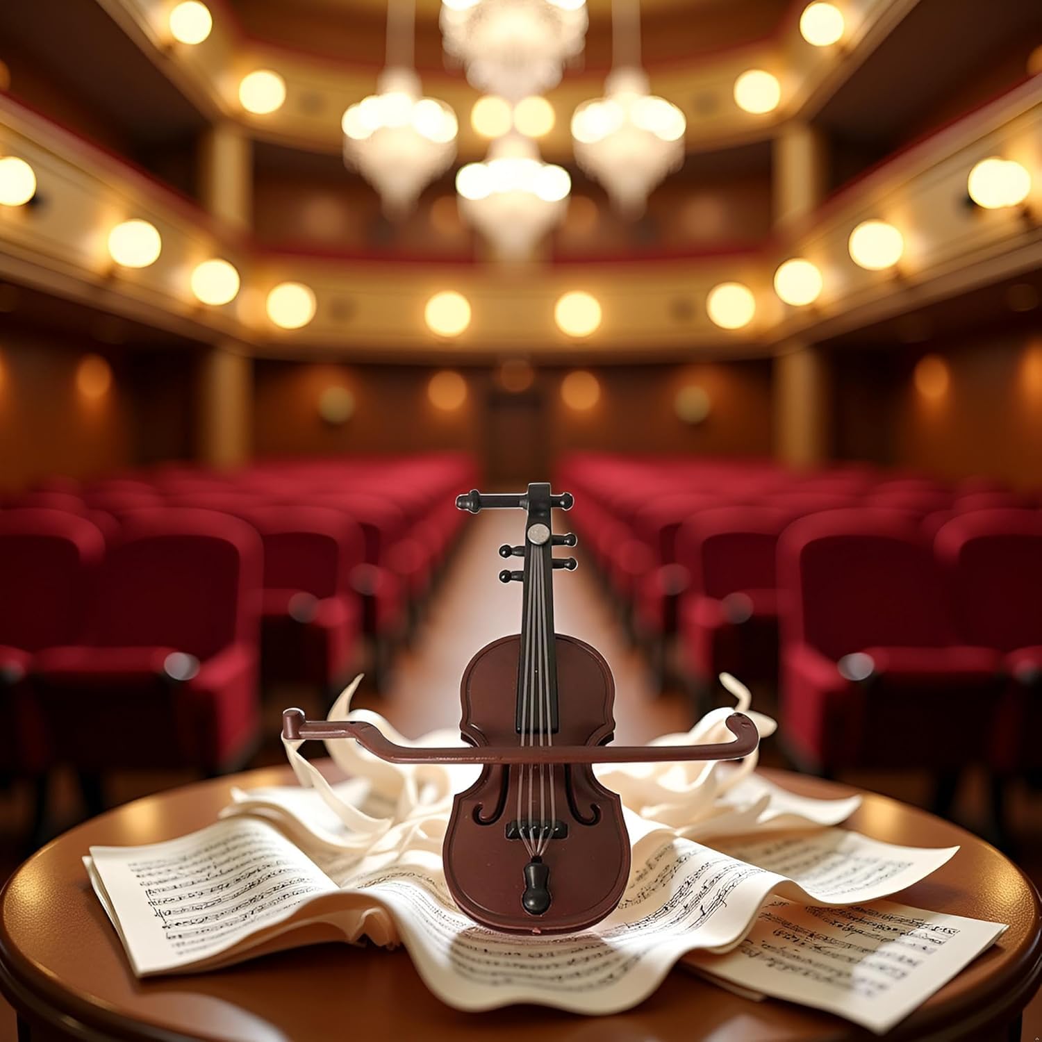 Miniature Violin, Tiny Violin Mini Musical Instrument, Miniature Model Dollhouse - Image 3