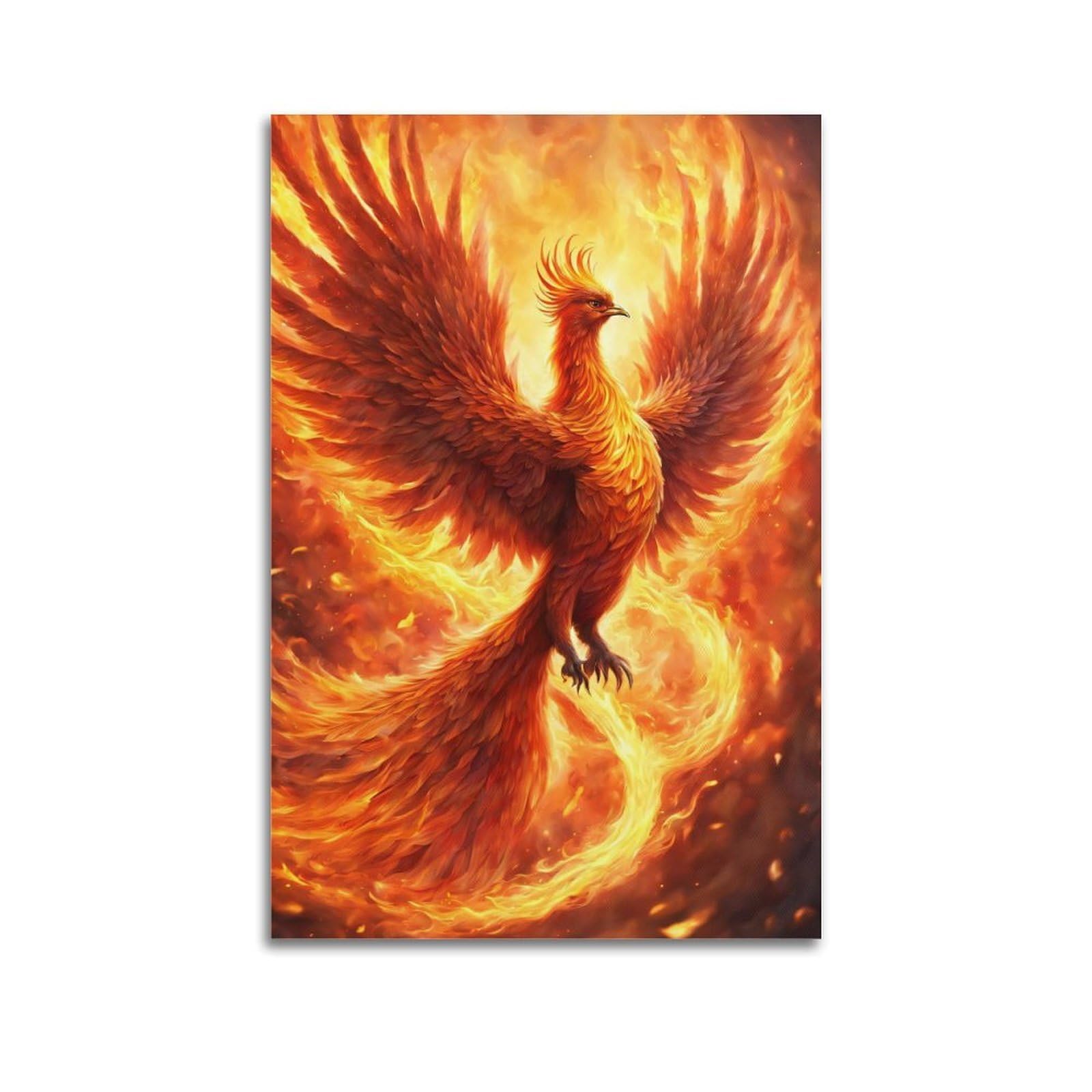 WPHSFX Bird Posters Phoenix Rising Poster Decorative Painting Canvas Wall Posters And Art Picture Print Modern Family Bedroom Decor Posters 20x30inch(50x75cm)