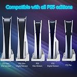 Fosmon PS5 Wall Mount Kit with Charging Station, Solid Metal Shelf and Anchors, Detachable Dual Controller Charger Stand with RGB Light for PlayStation 5, PS5 Disc & Digital Console (Slim & Pro) White
