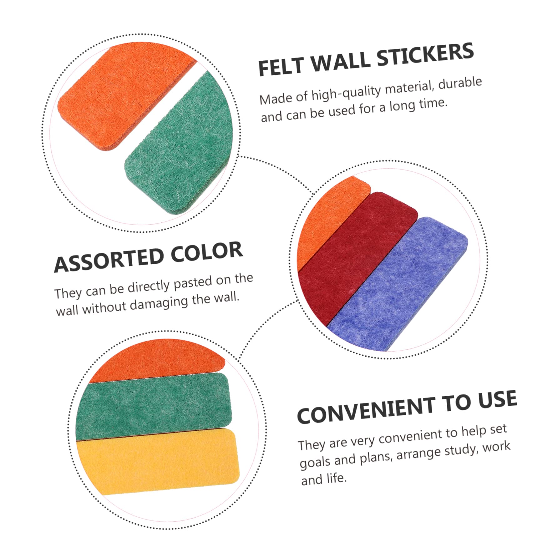 ERINGOGO Felt Bulletin Boarders 5pcs Wall Sticker for Home Classroom Office Decor