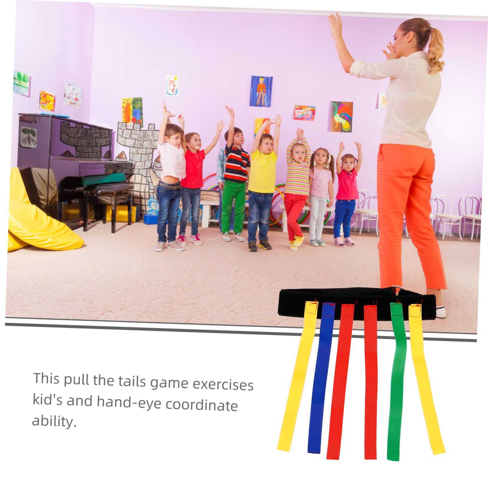 5sets Cinture Per Giochi Di Reazione Ragazzo Ragazza Attività Outdoor Con Code Colorate Prodotto Per Allenamento Sensoriale Adatto Ragazzi e Ragazze Per Giochi Di Gruppo e Famiglia