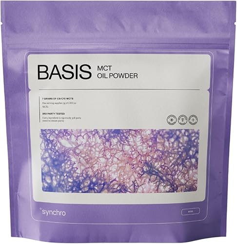 Synchro - Ketobasis MCT Oil Powder, Bebida energética cerebral y corporal derivada de coco, suplemento cerebral con ácido caprílico, alternativa a
