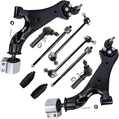 Miniatura 145 de Detroit Axle - Kit de suspensión frontal de 10 piezas para Chevy Trailblazer EXT GMC Envoy XL XUV Buick Rainier Isuzu Ascender Olds Bravada, brazos