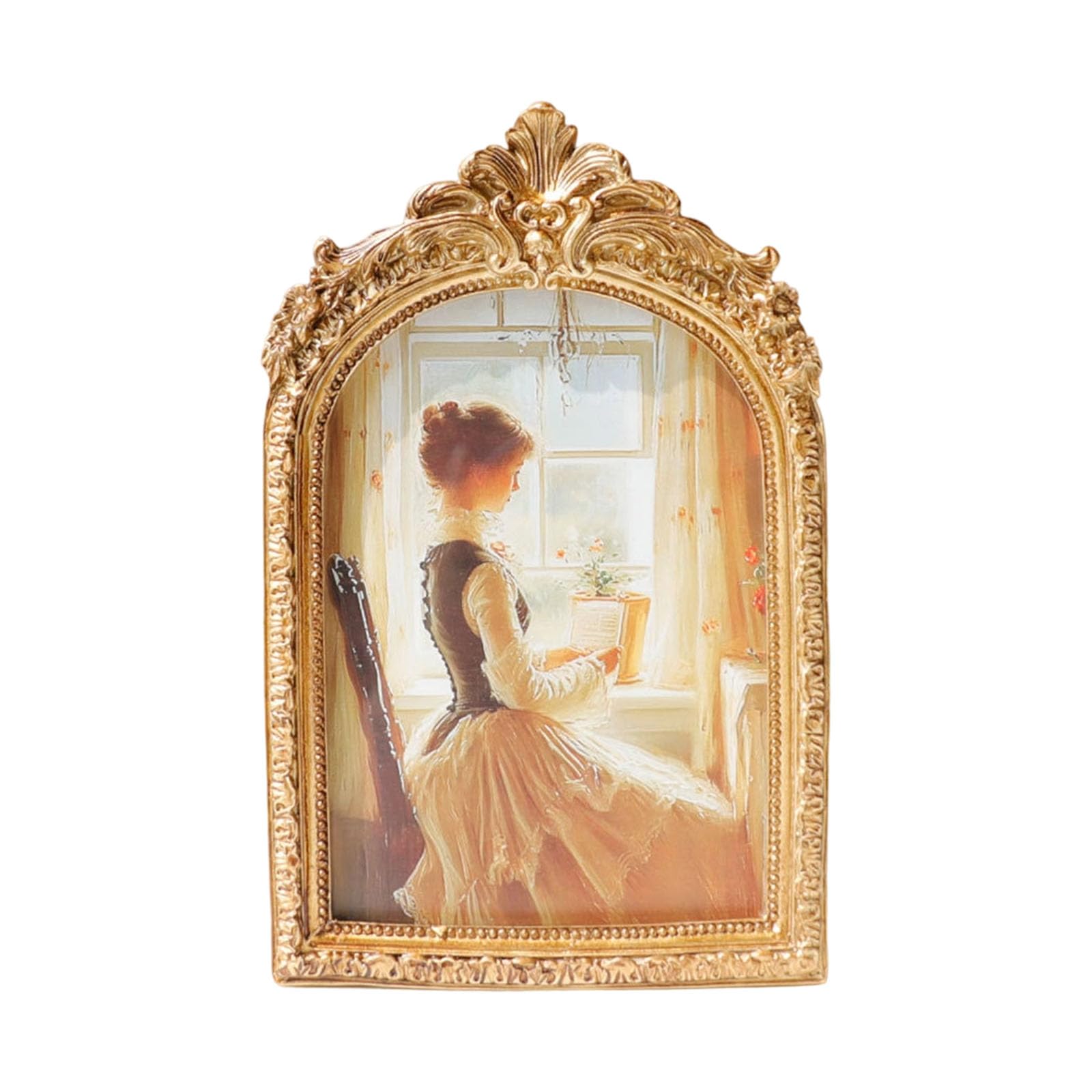 Kalttoy Multicolor Antique Ornate Resins Arched Top Photo Frame With Intricate Design For Wall Hanging Or Tabletop Display Home Decors Gift Wall Art Frame
