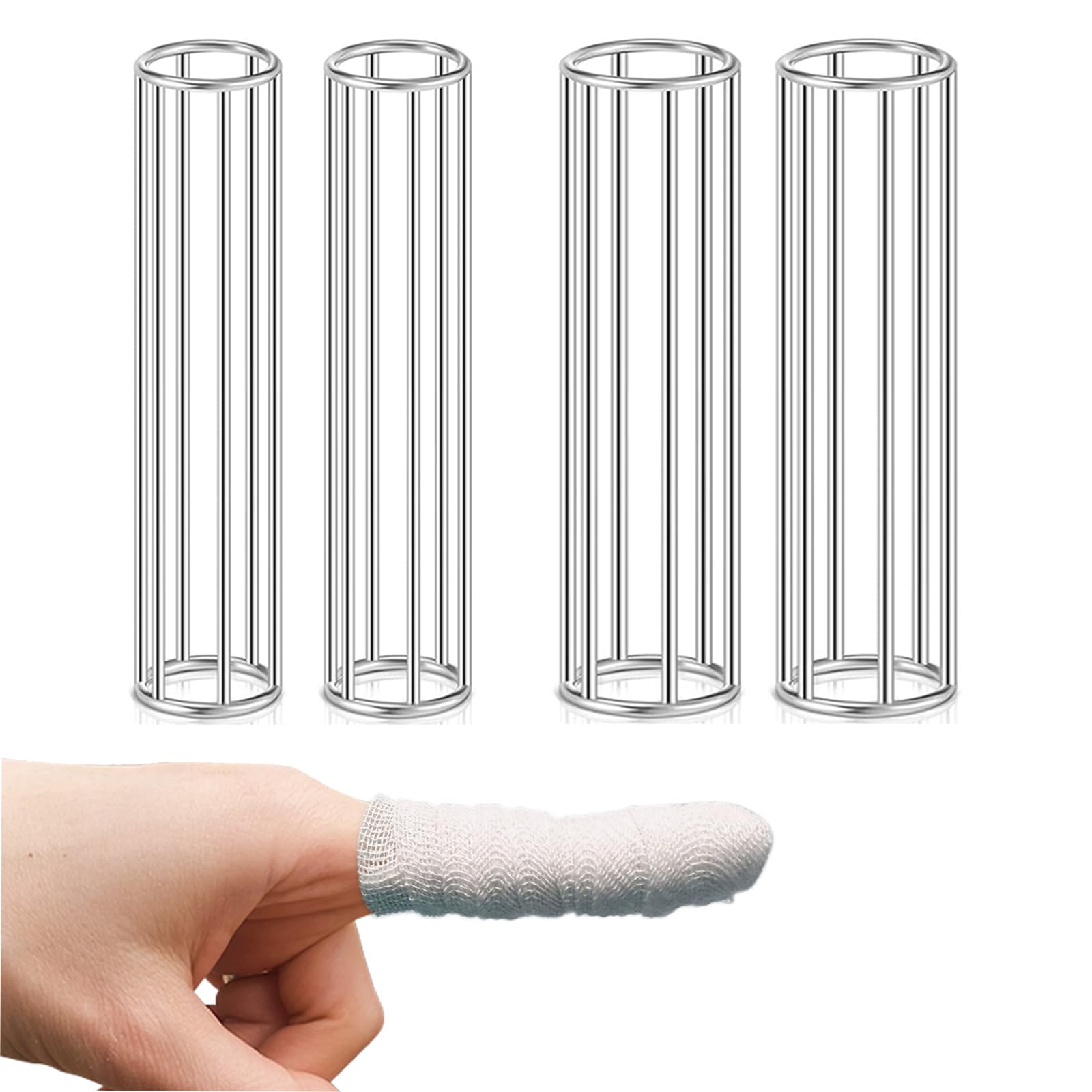 4 Pcs Tubular Gauze Metal Applicator Cage Gauze Bandage Tube
