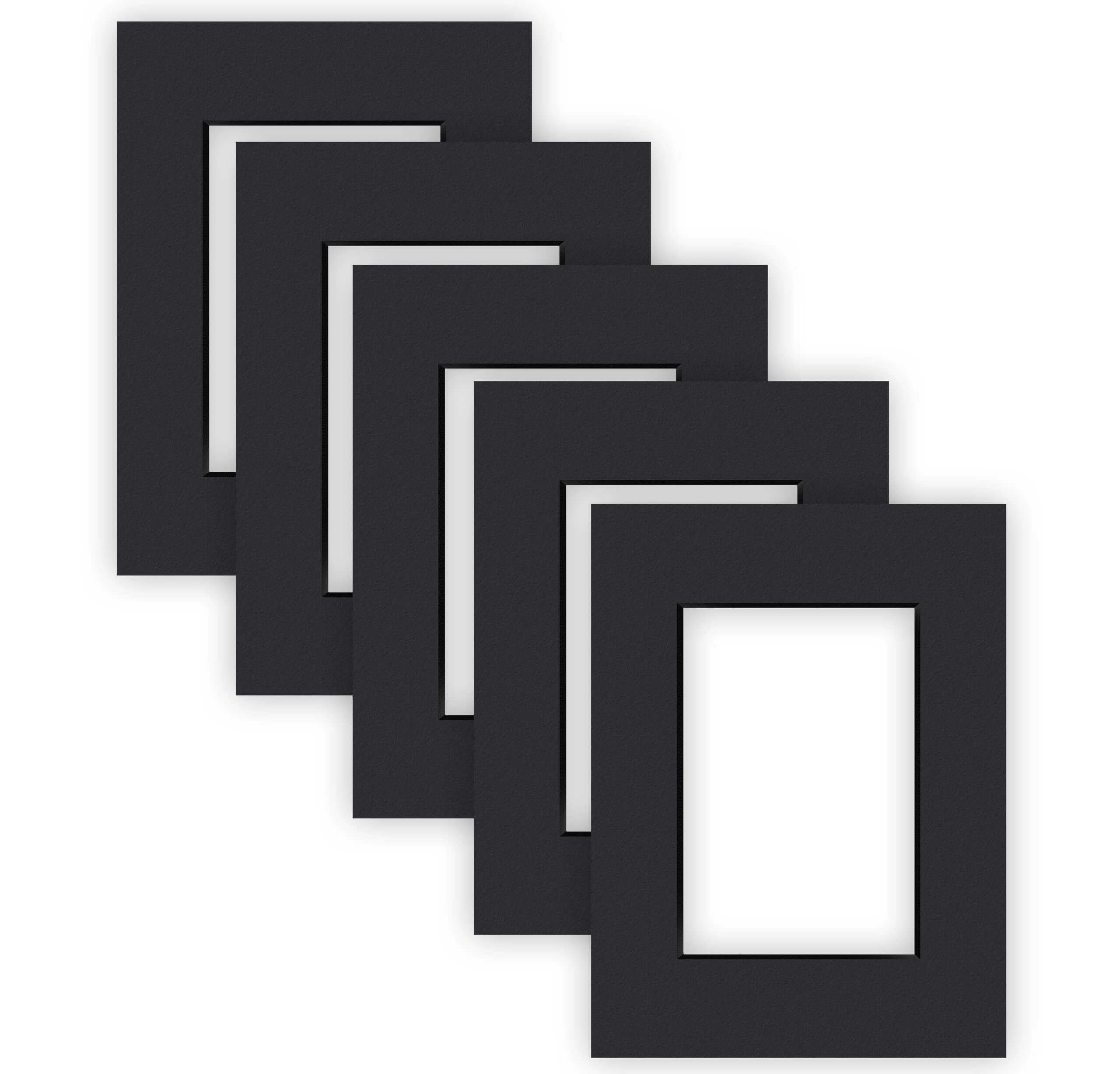 Nielsen Black Smooth Conservation Picture Mounts - Black 18X24cm - Fits 10X15cm Photo (Pack Of 5) - Acid-Free, Ph Neutral And Protective, Smooth Surface