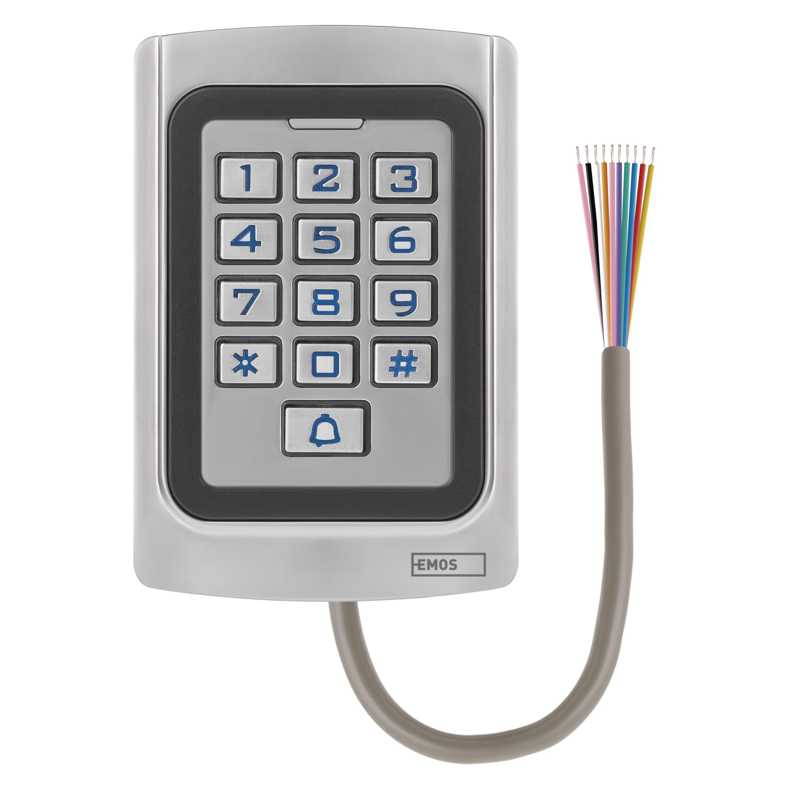 EMOS Gosmart Zugangskontrolle-Tastatur mit integriertem RFID Lesegerät und App, Smart Home Codeschloss für Türe und Tore, wasserdichte Schloss-Tastatur für RFID Karte/Chips, Tür Access Control
