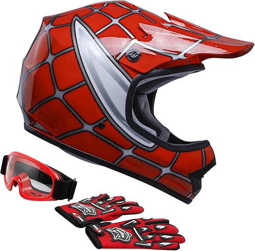 TCT-MOTORPARTS DOT - Casco de motocross ATV para niños y jóvenes, casco de cara completa