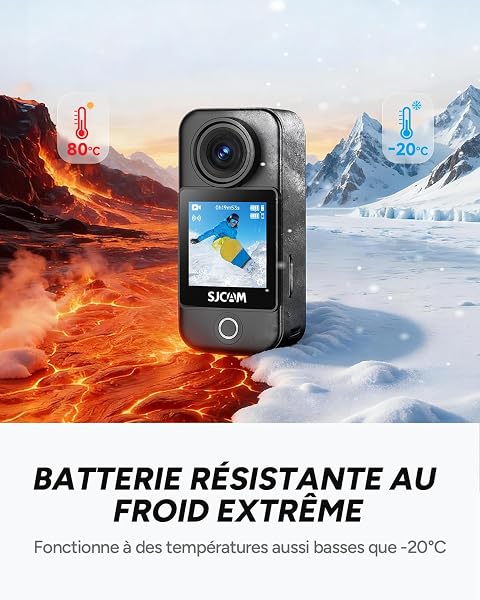 SJCAM C400 Pocket Bundle POV(sans Carte),Camera Vlog 4K,Caméra Sport Écran Tactile,Enregistrement 172 Minutes,Stabilisation 6 Axes,Étanche,idéale pour Vlog,Voyages et promenades,Noir - 4