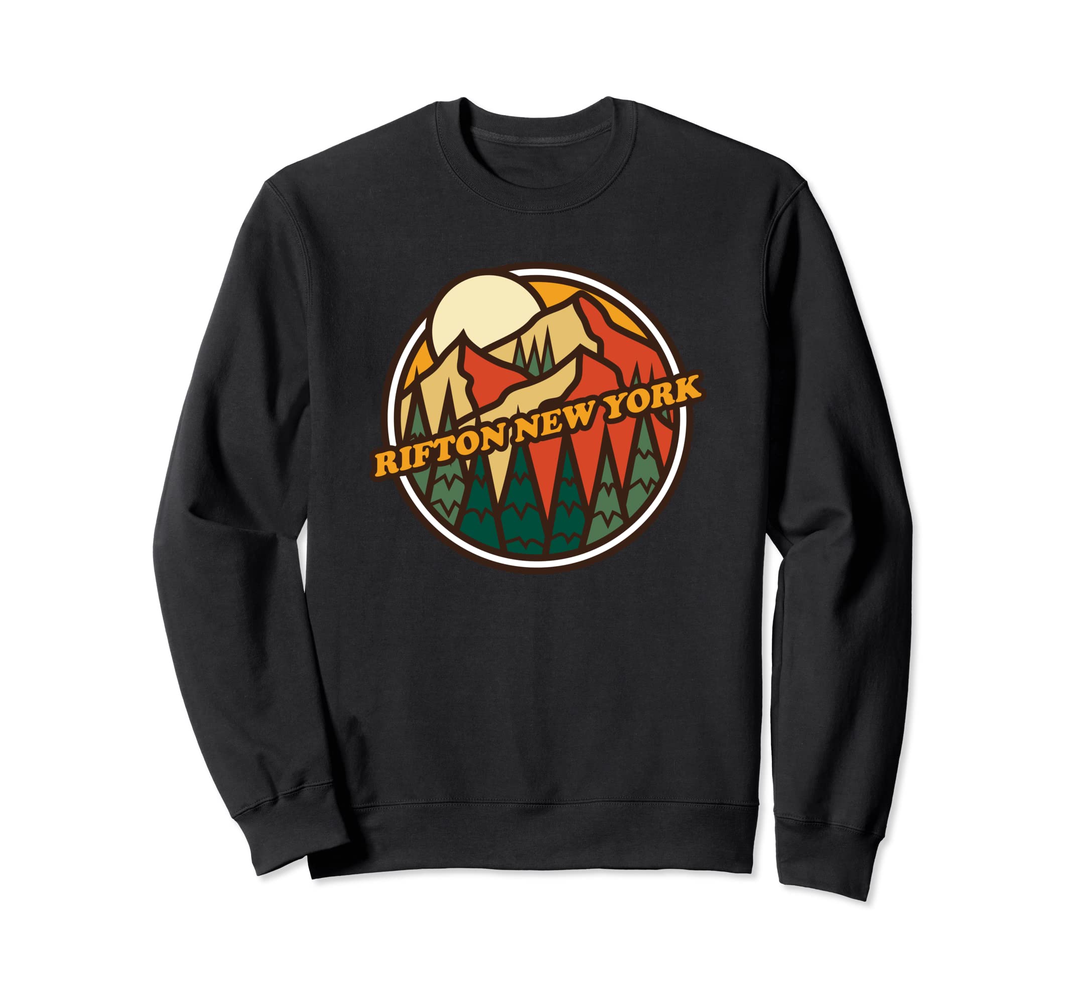 Vintage Rifton, New York Mountain Hiking Souvenir Print Sweatshirt