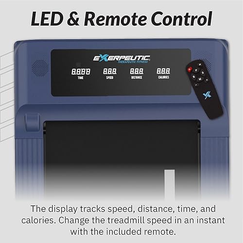 Miniatura 6 de Exerpeutic Caminadora de ejercicio para caminar y trotar de alta resistencia de 400 libras de capacidad, equipo de entrenamiento de gimnasio en