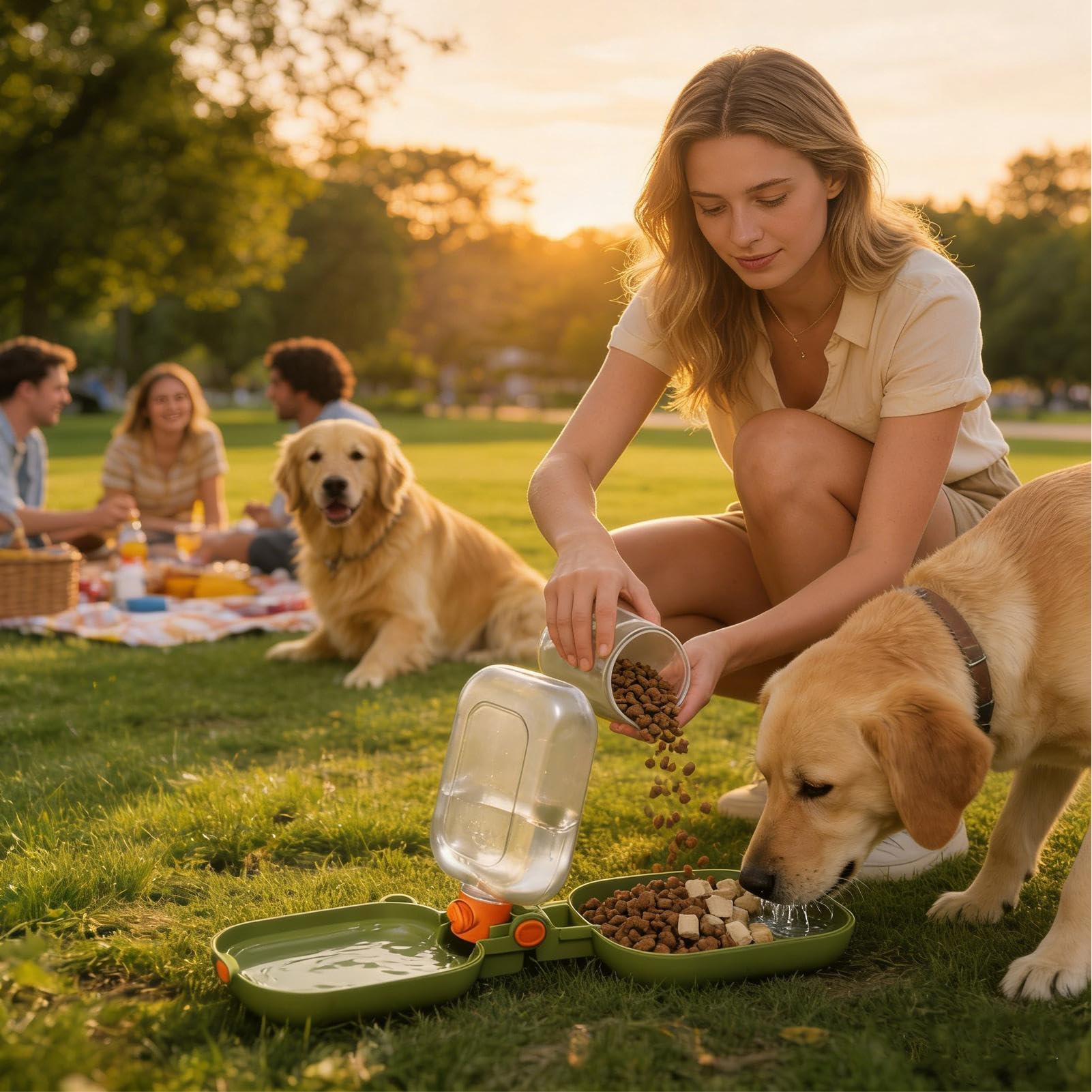 Borraccia per cani per passeggiare, ciotola per cibo per gatti, 460 ml, a prova di perdite e a prova di fuoriuscite, per cuccioli, razze medie e grandi, per passeggiare, guidare,