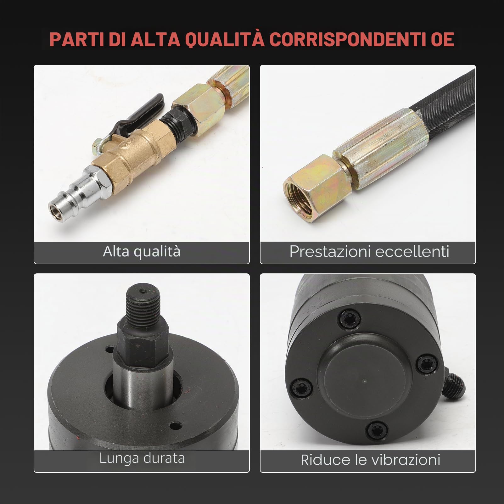 Estrattore iniettore Diesel per Strumento di Vibrazione dell'Aria per Strumento iniettori Estrattore Pneumatico con 19 adattatori Martello estrattore Tubo di prolunga e connettori UE US