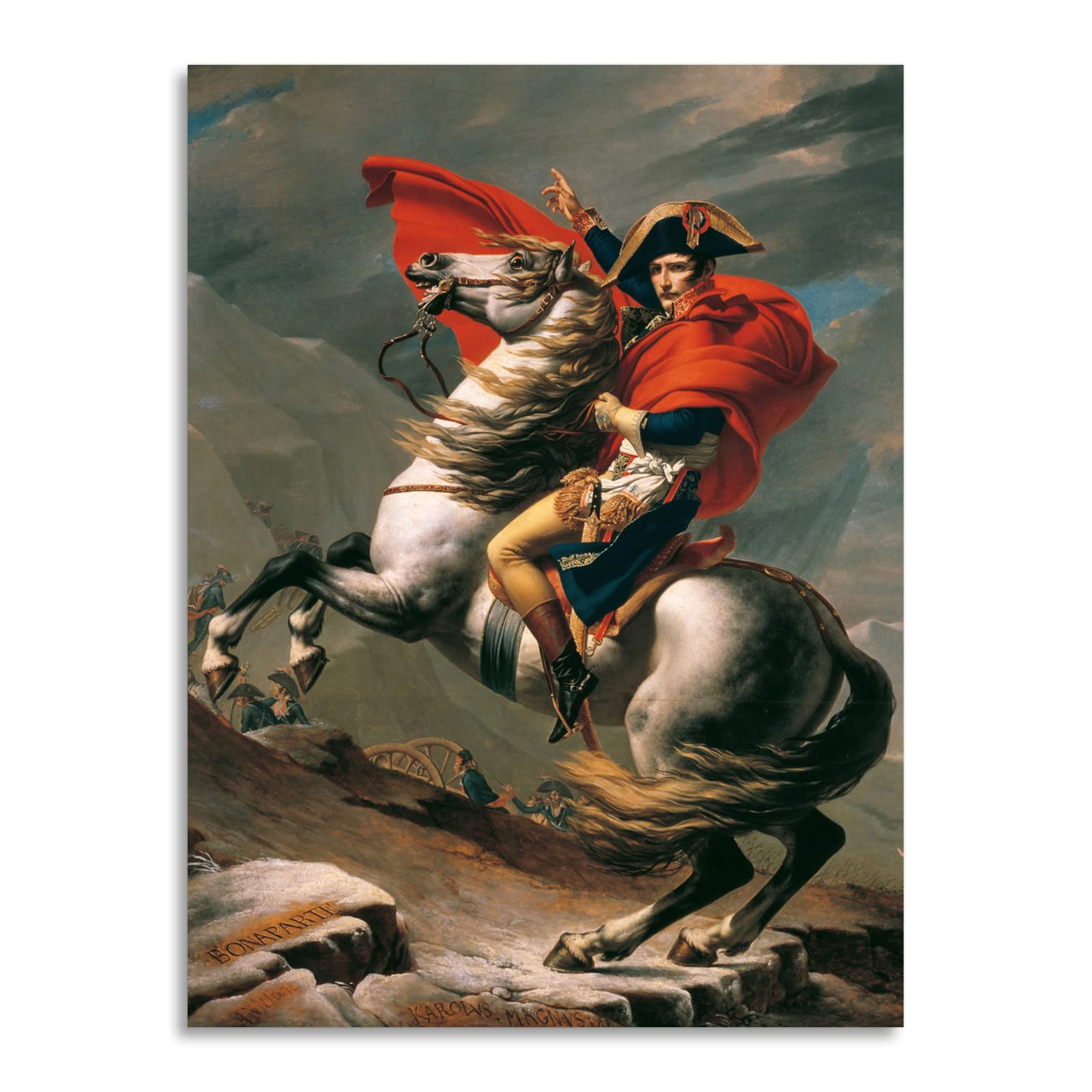 LuxHomeDecor Jacques-Louis David - Napoleon Quadro Stampa su Tela con Telaio in Legno misura 60x80 cm