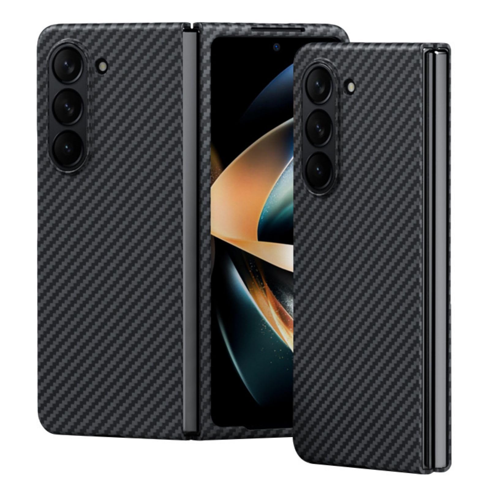 Custodia per Galaxy Fold5 Cover Fibra Carbonio,Ultra Light Pelle Sottile Custodie Bumper Case per Samsung Galaxy Z Fold5(1)