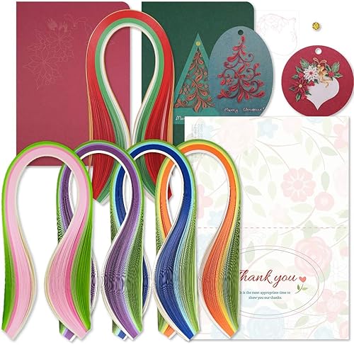 Miniatura 4 de JUYA Kit de fabricación de tarjetas de felicitación Quilling Mega Pack 10 Kits diferentes