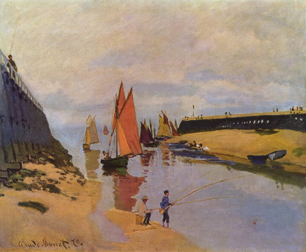 Claude Monet Port of Trouville affiche grand format deco murale mate