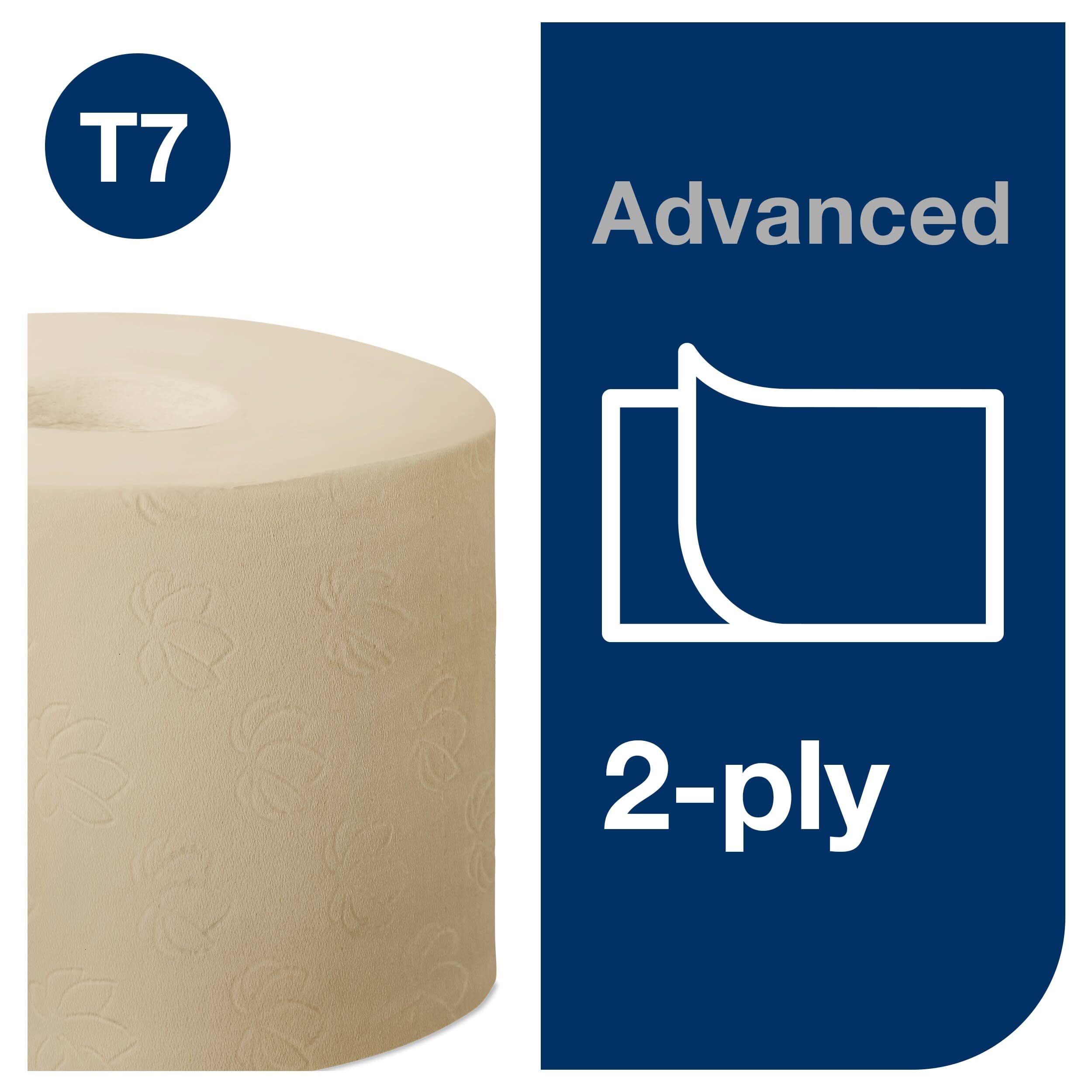Tork Coreless - Rollo de papel higiénico natural T7, calidad avanzada, tamaño medio, 2 capas, 36 x 900 hojas, 471255