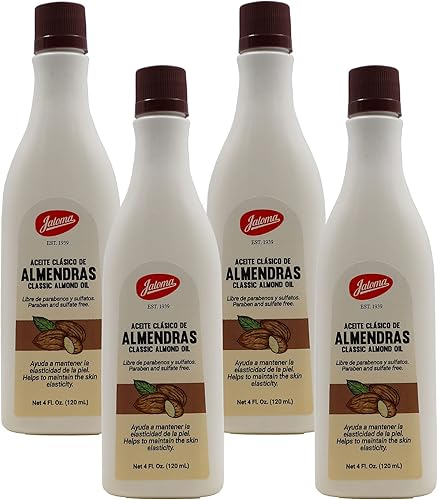 Jaloma Aceite Suavizante con Almendras, Emoliente, Ayuda a suavizar tu piel, Desmaquillador, Fragancia delicada y dulce, Hidratante para el cabello,