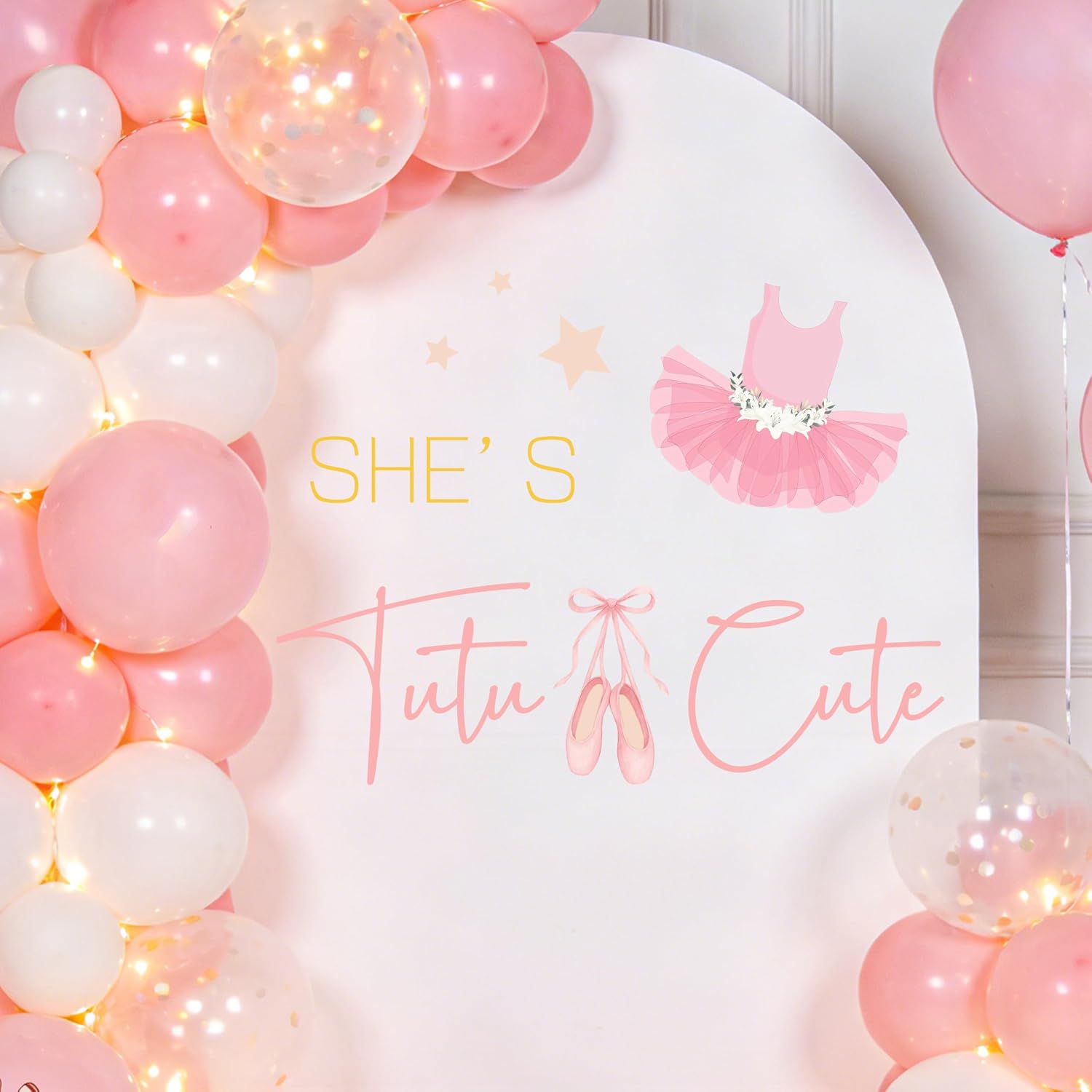 She's Tutu Cute Decal Tutu Cute 2nd Birthday Decorations Ballerina Themed 2 Year Old Girl Birthday Decorations Supplies