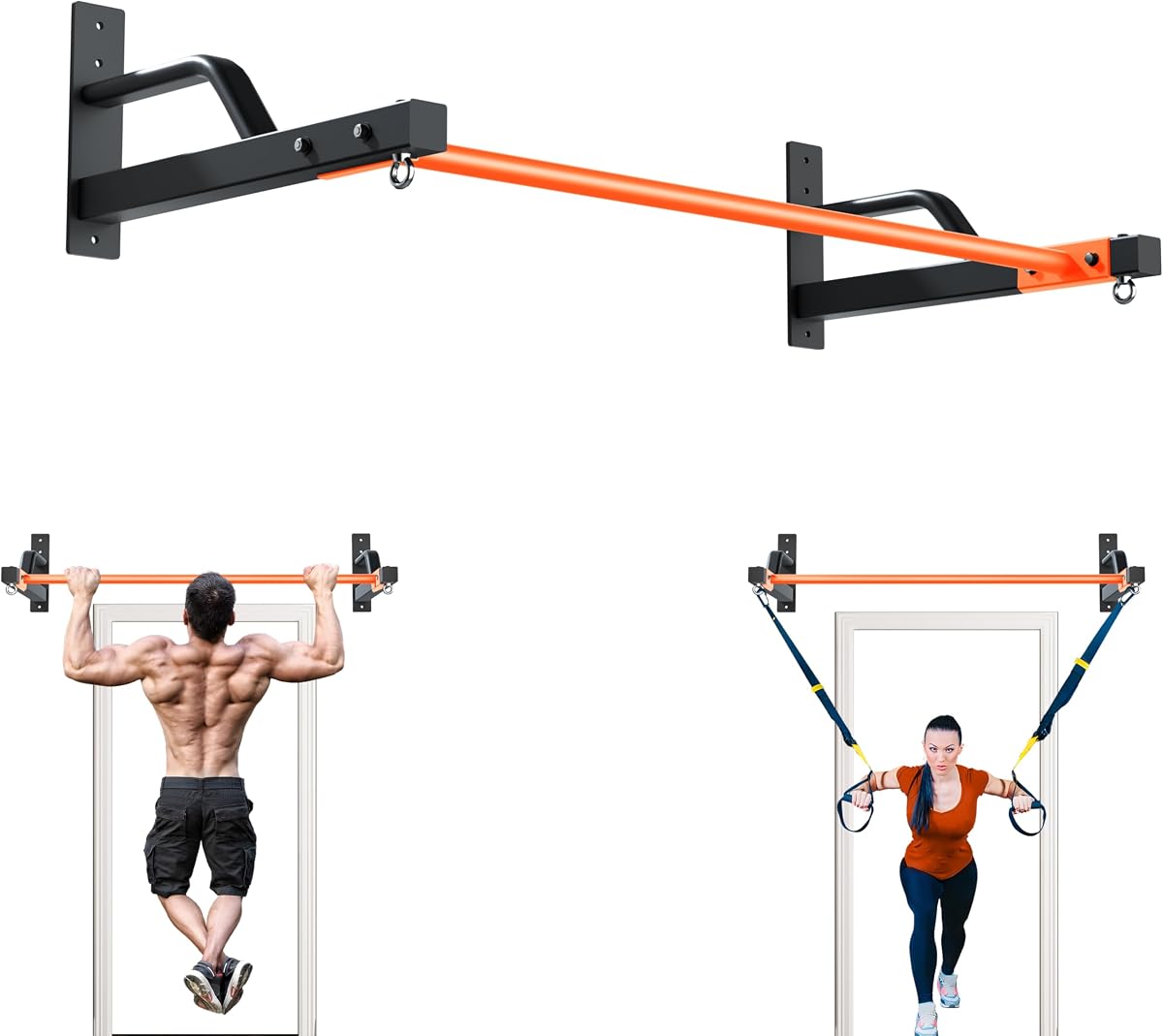 2026 Upgrade Pull Up Bar Wall Mounted - 600 lbs Heavy Duty Strength Training Pull-Up Bars, Ideal Rogue Pull Up Bar for Home and Commercial Gym, Easy Installation Chin Up Bar, Versatile Garage Pullup Bar