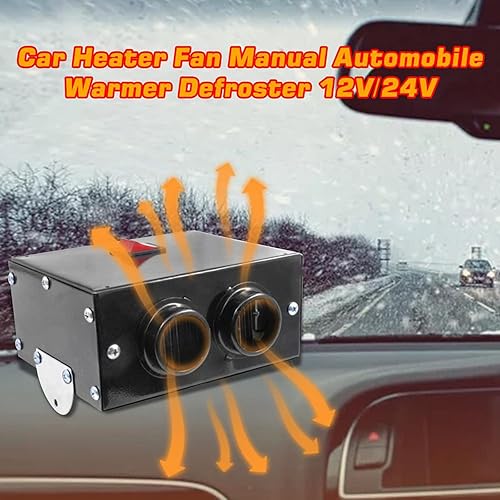 Miniatura 3 de TOPMELON - Calentador de coche para descongeladores de parabrisas de automóvil, 24 V, 500 W, calentador de coche portátil 2 en 1, calentador de
