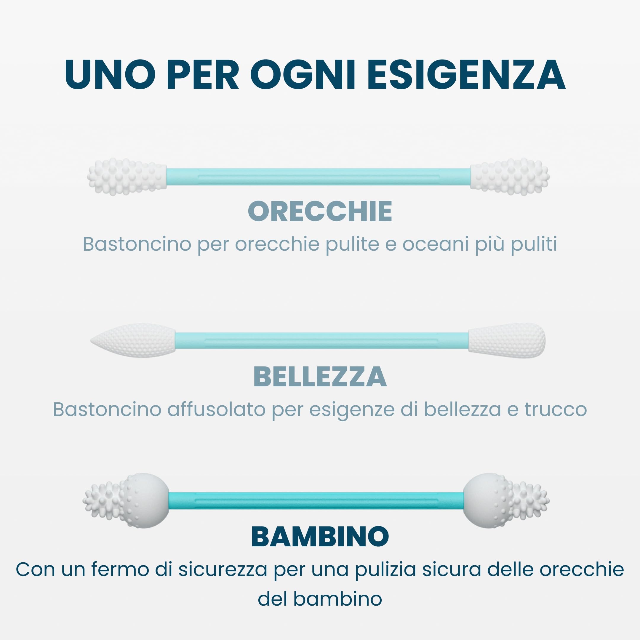 Bastoncini riutilizzabili LastSwab®: alternativa sostenibile ai bastoncini usa e getta, facili da pulire e con una pratica custodia da viaggio - Turchese