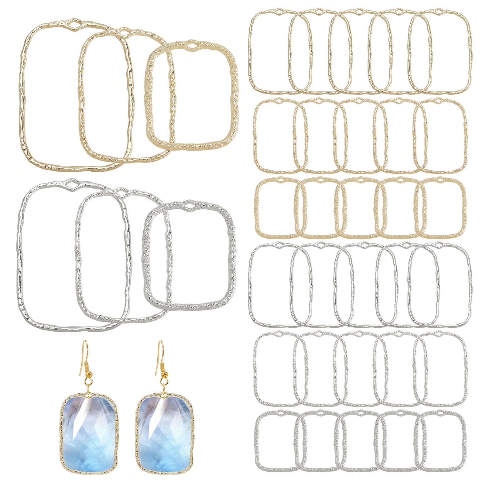 CHGCRAFT36pcs Open Back Bezel Pendants Round Shape Open Back Frame Pendants for DIY Earrings Necklace Bracelet Jewelry Making