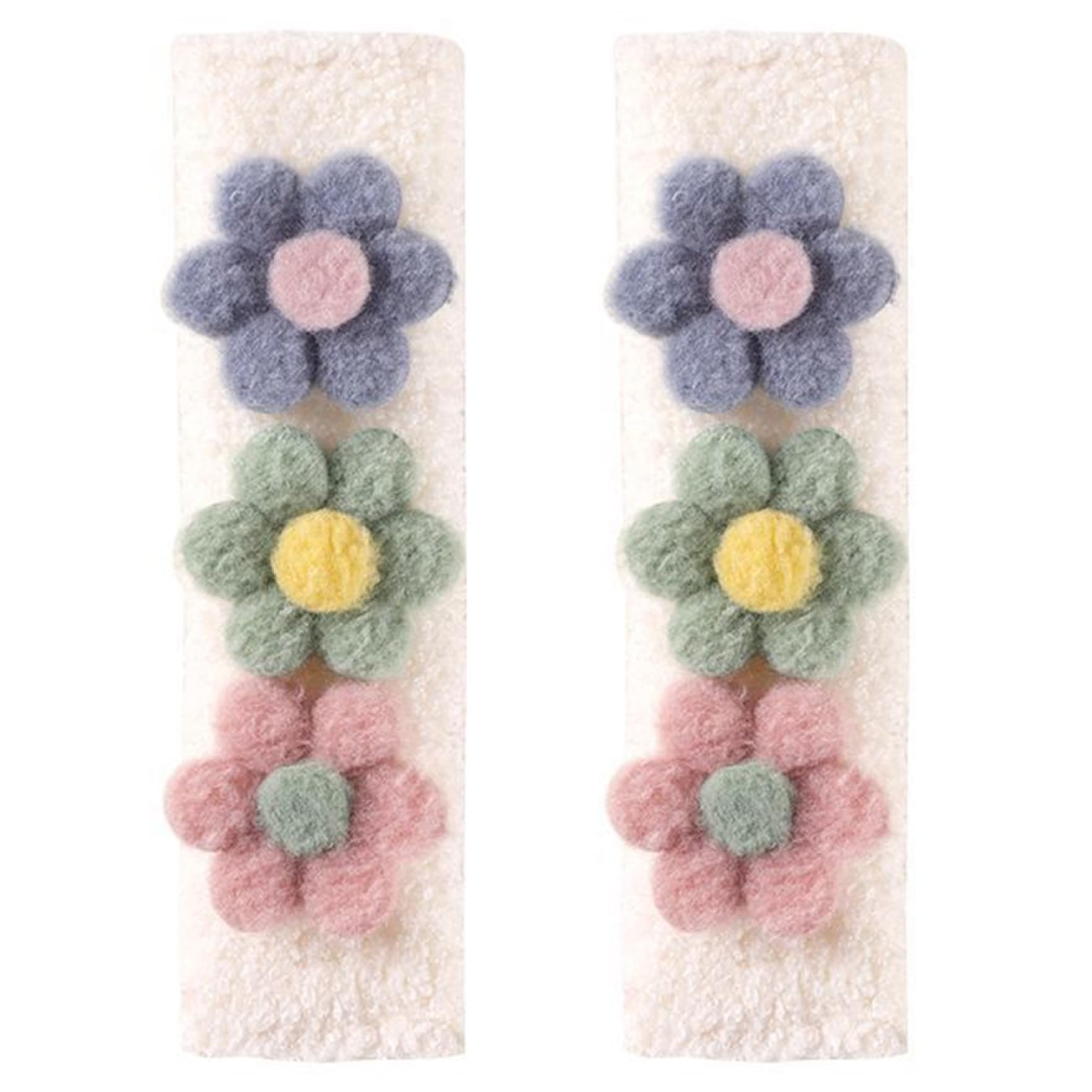 2Pcs Seatbelt Covers, Flower Soft Cute Seatbelt Covers Multi-Use Widely Fit Comfort Car Seat Strap Pads for Women Kids