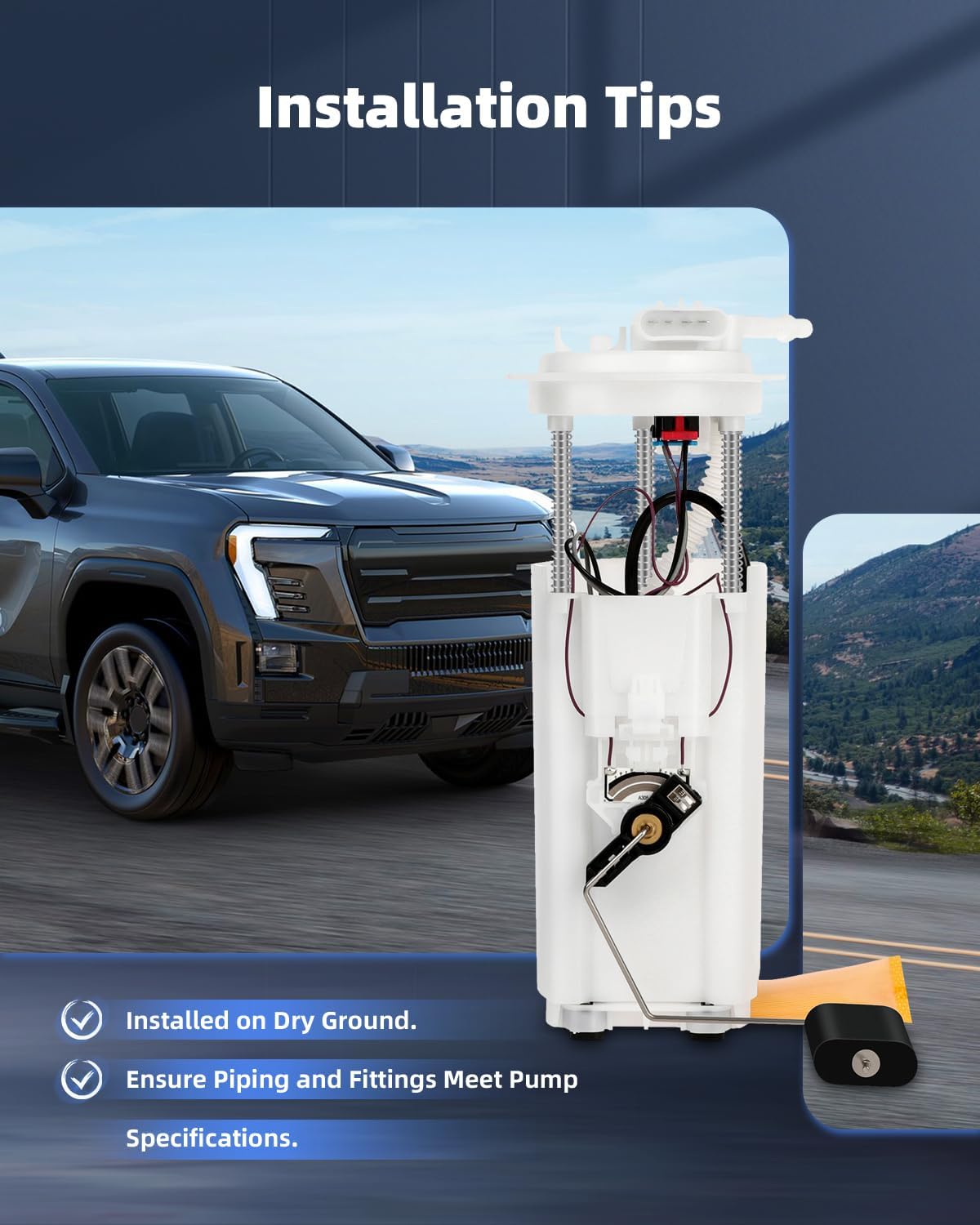 ECCPP Fuel Pump Replacement E3521M Compatible with Buick Rendezvous for Pontiac Aztek 2001 2002 2003 2004 V6 3.4L