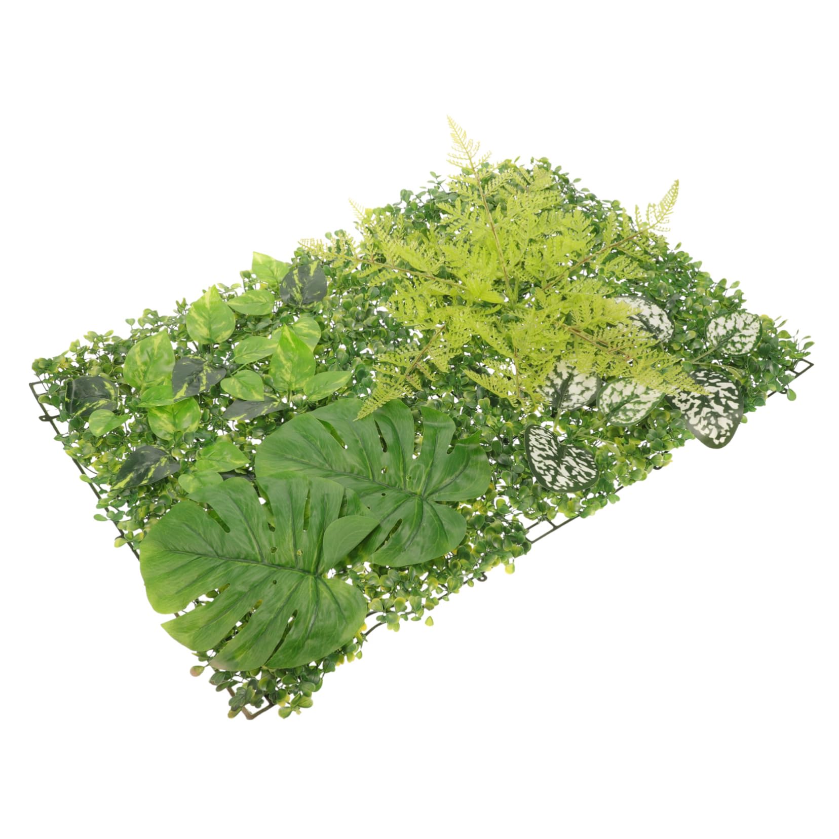 Césped entrelazado decorativo con plantas verdes falsas modulares para decoración de pared vertical