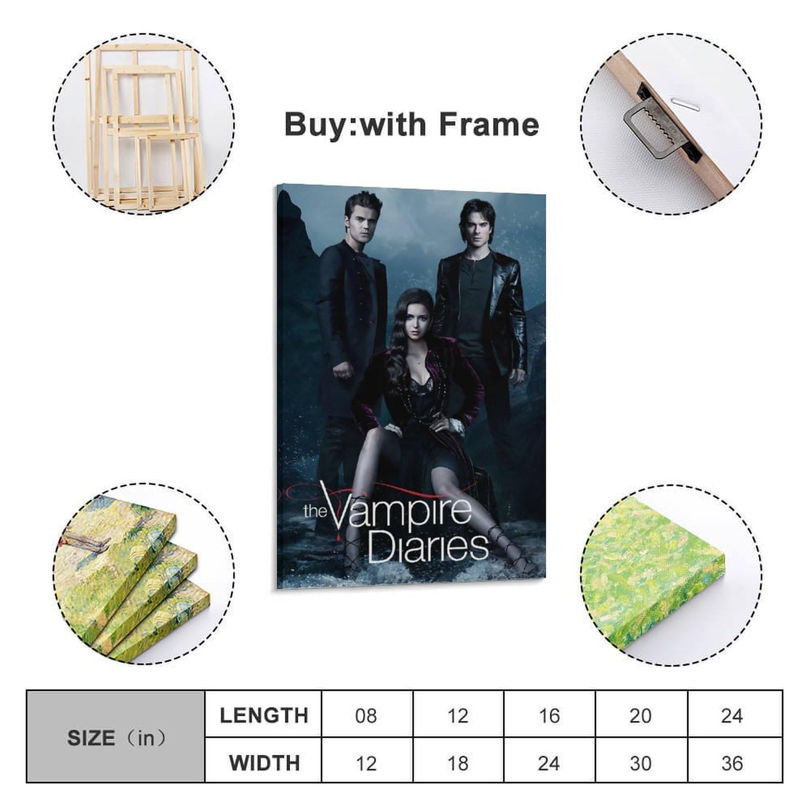 Poster The Vampire Diaries – Impression Toile Vintage 60x90 Cm, Décoration Murale Pour Salon Ou Chambre - 7
