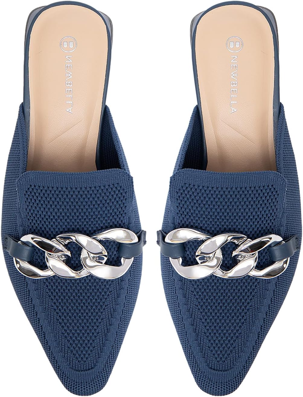 NEWBELLA Women's Flat Pointed Toe Mules - Slip-On Commuter Shoes for Walking, Breathable Office Loafers, Minimalist Casual Slides - Image 7