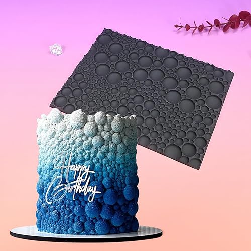 Miniatura 6 de mostsom Molde de silicona para pastel de encaje para fondant y chocolate, decoración de burbujas redondas en relieve, herramientas de horneado